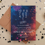 Aftellen vuurwerk Blauw oudejaarsfeest Kaart