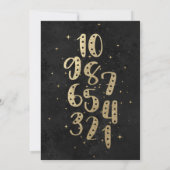 Aftellen Zwart en goud Nieuwjaarsfeest Kaart (Achterkant)