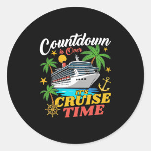 Aftelling Is Voorbij Het Is Cruise Tijd Familie Va Ronde Sticker