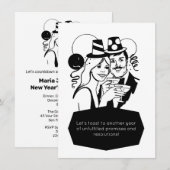 Aftelpartij in nieuwjaarsjaren kaart (Voorkant / Achterkant)