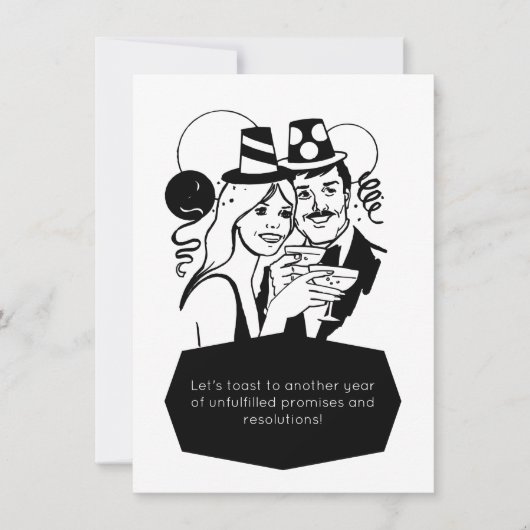 Aftelpartij in nieuwjaarsjaren kaart (Voorkant)