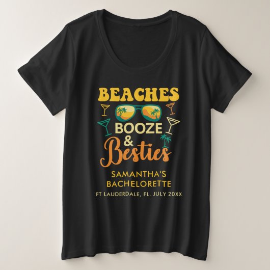 Aftelstrandfeest Stranden Drank Bruidsmeisjes Maat Grote Maat T-shirt (Design voorkant)