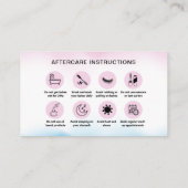 After Care Instructions Lash Client Roze Holograaf Visitekaartje (Achterkant)