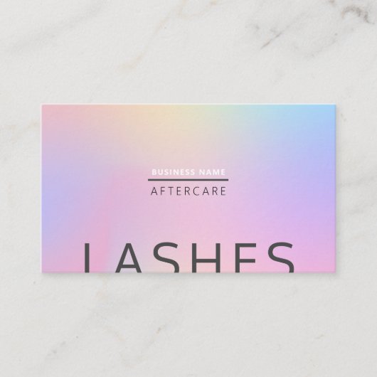 After Care Instructions Lash Client Roze Holograaf Visitekaartje (Voorkant)