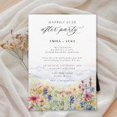 After Party Mountains Meadow Wildflowers Wedding Kaart