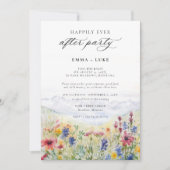 After Party Mountains Meadow Wildflowers Wedding Kaart (Voorkant)