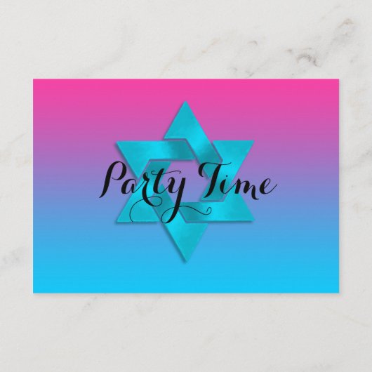 After Party Turquoise naar Roze Ombre met Ster Kaart (Achterkant)