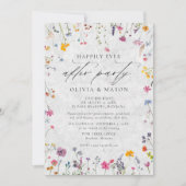 After Party Wildflower Garden Ivory Modern Wedding Kaart (Voorkant)