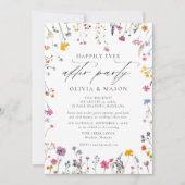 After Party Wildflower Garden Watercolor Wedding Kaart (Voorkant)