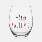 "After Patients" - Red Font Health Professionals Wijnglas Zonder Voet (Voorkant)