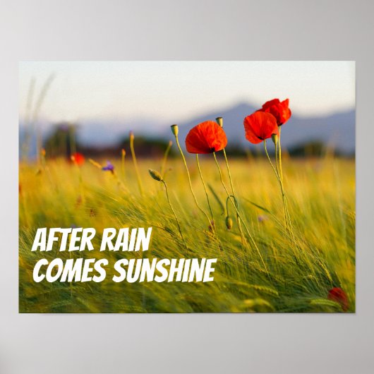 After rain comes sunshine wisdom saying poster (Voorkant)