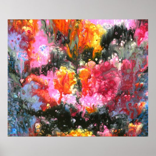 "After rain sunset window", abstract, psychedelic Poster (Voorkant)