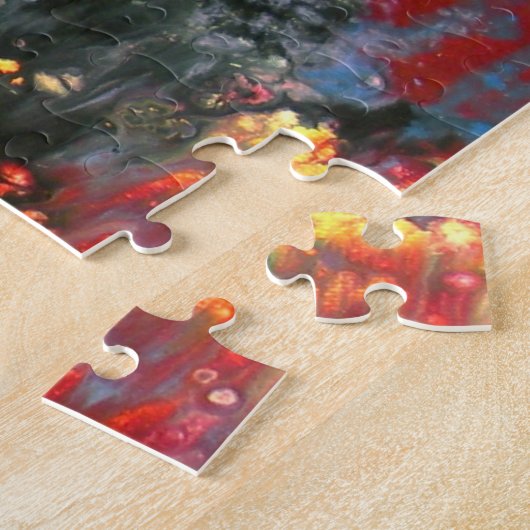 "After Rain Sunset Window", fractal, abstract Legpuzzel (Zijkant)