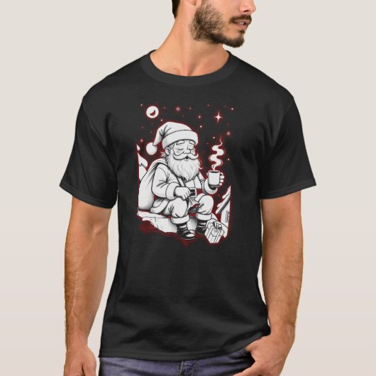 After the Deliveries – Tired Santa Line Ar T-Shirt (Voorkant)