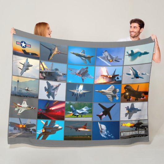 AFTERBURNERS USA! "MONTAGE" FLEECE DEKEN (In situ)