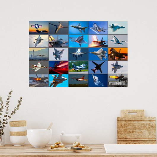 AFTERBURNERS USA! "MONTAGE" POSTER (Keuken)