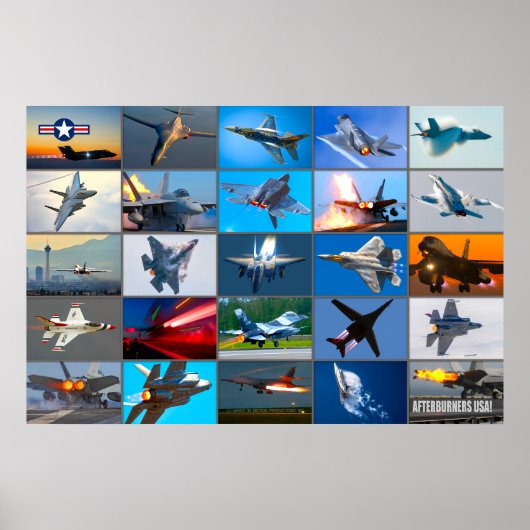 AFTERBURNERS USA! "MONTAGE" POSTER (Voorkant)