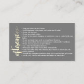 Aftercare Brows Gold Logo Microblading Grey Busine Visitekaartje (Achterkant)