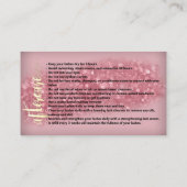 Aftercare Brows Logo Microblading Roos Studio Busi Visitekaartje (Achterkant)