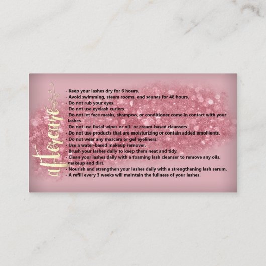 Aftercare Brows Logo Microblading Roos Studio Busi Visitekaartje (Achterkant)