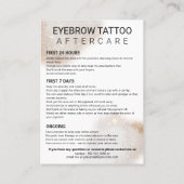 Aftercare Eyebrow Tattoo Kaarten Visitekaartje (Achterkant)