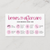 Aftercare Instructies Brow Microblading Care Roze Visitekaartje (Voorkant)