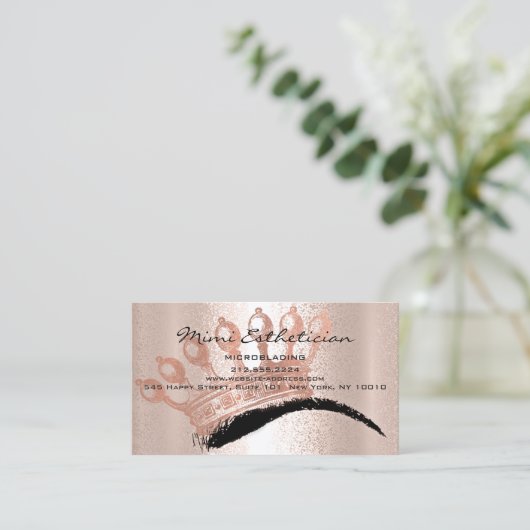 Aftercare Instructies Brows Roos Microblading Visitekaartje (Staand voorkant)