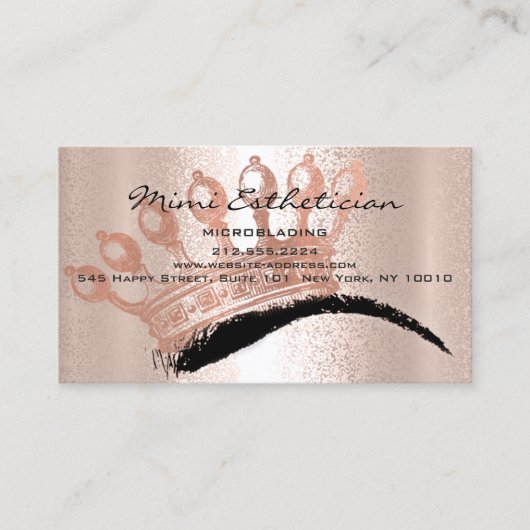 Aftercare Instructies Brows Roos Microblading Visitekaartje (Voorkant)