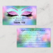 Aftercare Instructies Eyelash Holographic Visitekaartje (Voorkant / Achterkant)