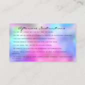 Aftercare Instructies Eyelash Roze holograaf Drip Visitekaartje (Achterkant)