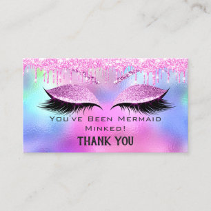 Aftercare Instructies Eyelash Roze holografen Visitekaartje