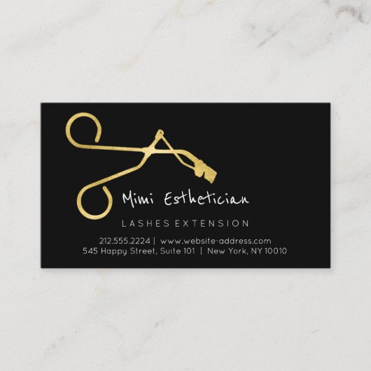 Aftercare Instructies Lash Curve Goud Zwart Visitekaartje (Voorkant)
