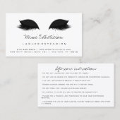 Aftercare Instructies Lash Extension Black White Visitekaartje (Voorkant / Achterkant)