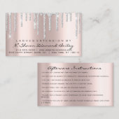 Aftercare Instructies Lash Extension Grey Drips Visitekaartje (Voorkant / Achterkant)