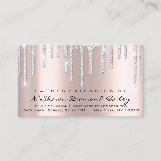 Aftercare Instructies Lash Extension Grey Drips Visitekaartje (Voorkant)