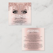 Aftercare Instructies Lash Grote tekstruimte Vierkante Visitekaartje (Voorkant / Achterkant)