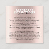 Aftercare Instructies Lash Grote tekstruimte Vierkante Visitekaartje (Achterkant)