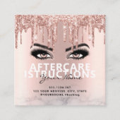 Aftercare Instructies Lash Grote tekstruimte Vierkante Visitekaartje (Voorkant)