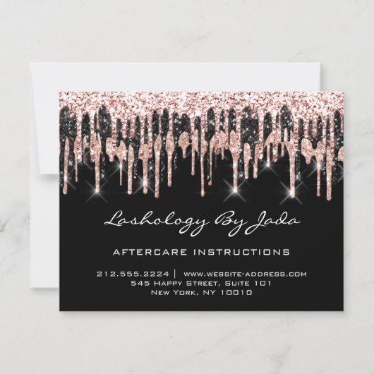 Aftercare Instructies Lashes Back Roos Classy VIP Kaart (Voorkant)