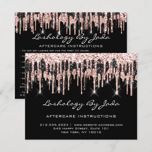 Aftercare Instructies Lashes Back Roos Classy VIP Kaart (Voorkant / Achterkant)