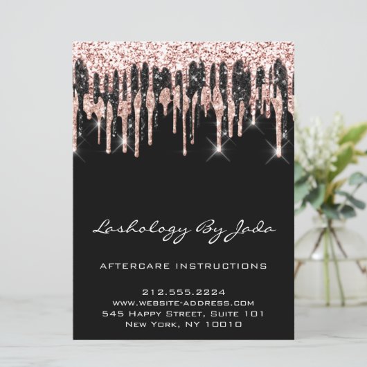 Aftercare Instructies Lashes Back Roos Moderne Kaart (Staand voorkant)