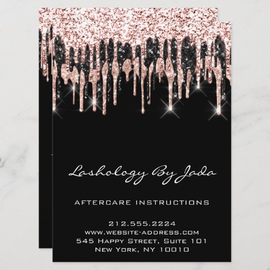 Aftercare Instructies Lashes Back Roos Moderne Kaart (Voorkant / Achterkant)