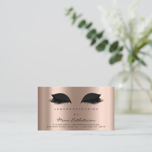 Aftercare Instructies Lashes Extension Roos Black Visitekaartje (Staand voorkant)