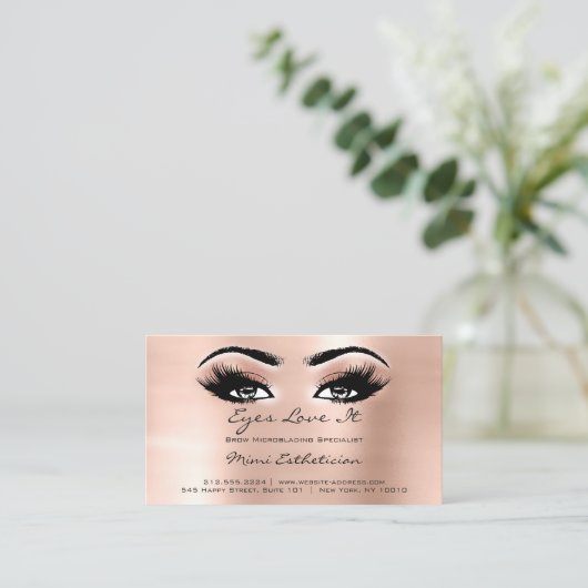 Aftercare Instructies Lashes Extension Roos Peach Visitekaartje (Staand voorkant)
