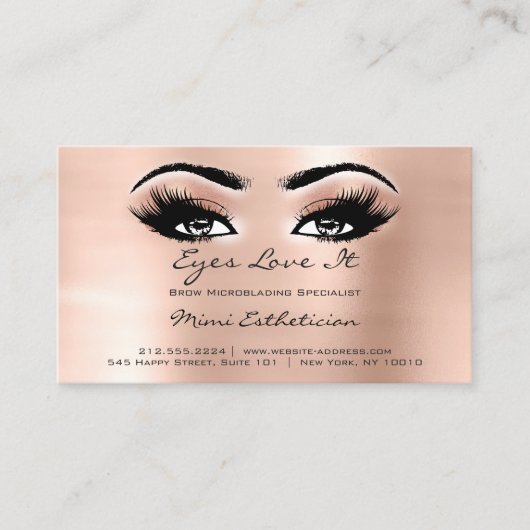 Aftercare Instructies Lashes Extension Roos Peach Visitekaartje (Voorkant)