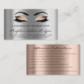 Aftercare Instructies Lashes Extension Roos Silve Visitekaartje (Voorkant / Achterkant)