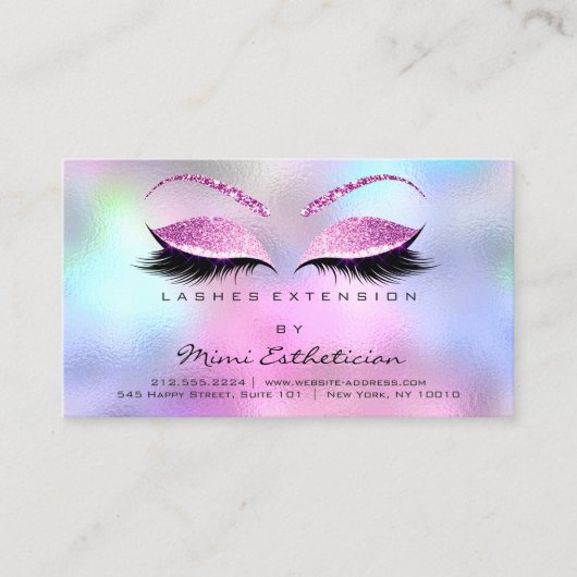 Aftercare Instructies Lashes Studio Roze Klein Visitekaartje (Voorkant)