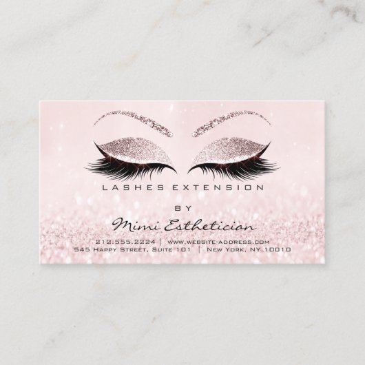 Aftercare Instructies Lashes Studio Roze Klein Visitekaartje (Voorkant)