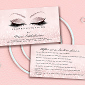 Aftercare Instructies Lashes Studio Roze Klein Visitekaartje