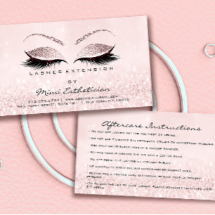 Aftercare Instructies Lashes Studio Roze Klein Visitekaartje
